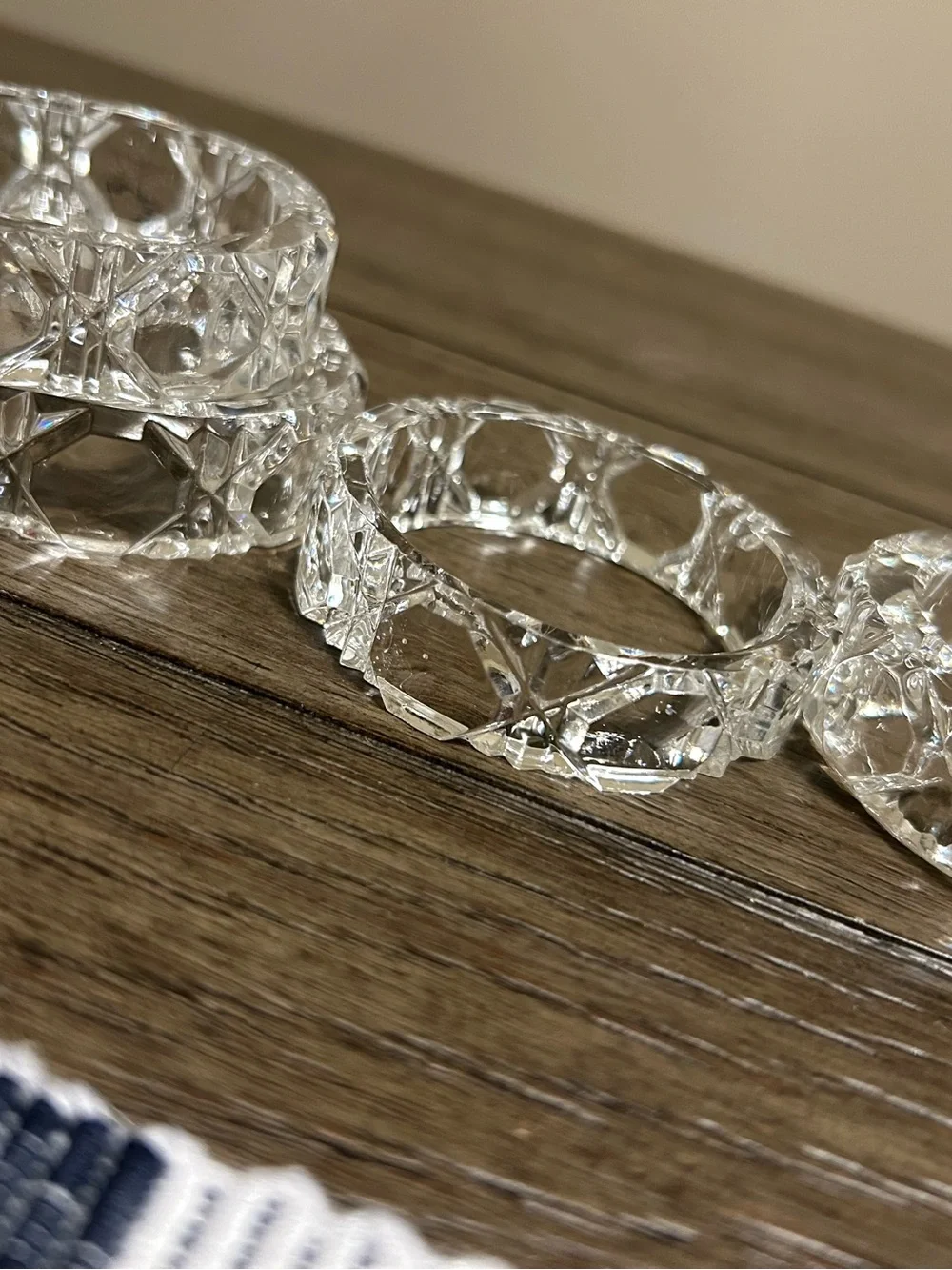 Vintage Full Leaded Crystal Napkin Rings - Set of 4